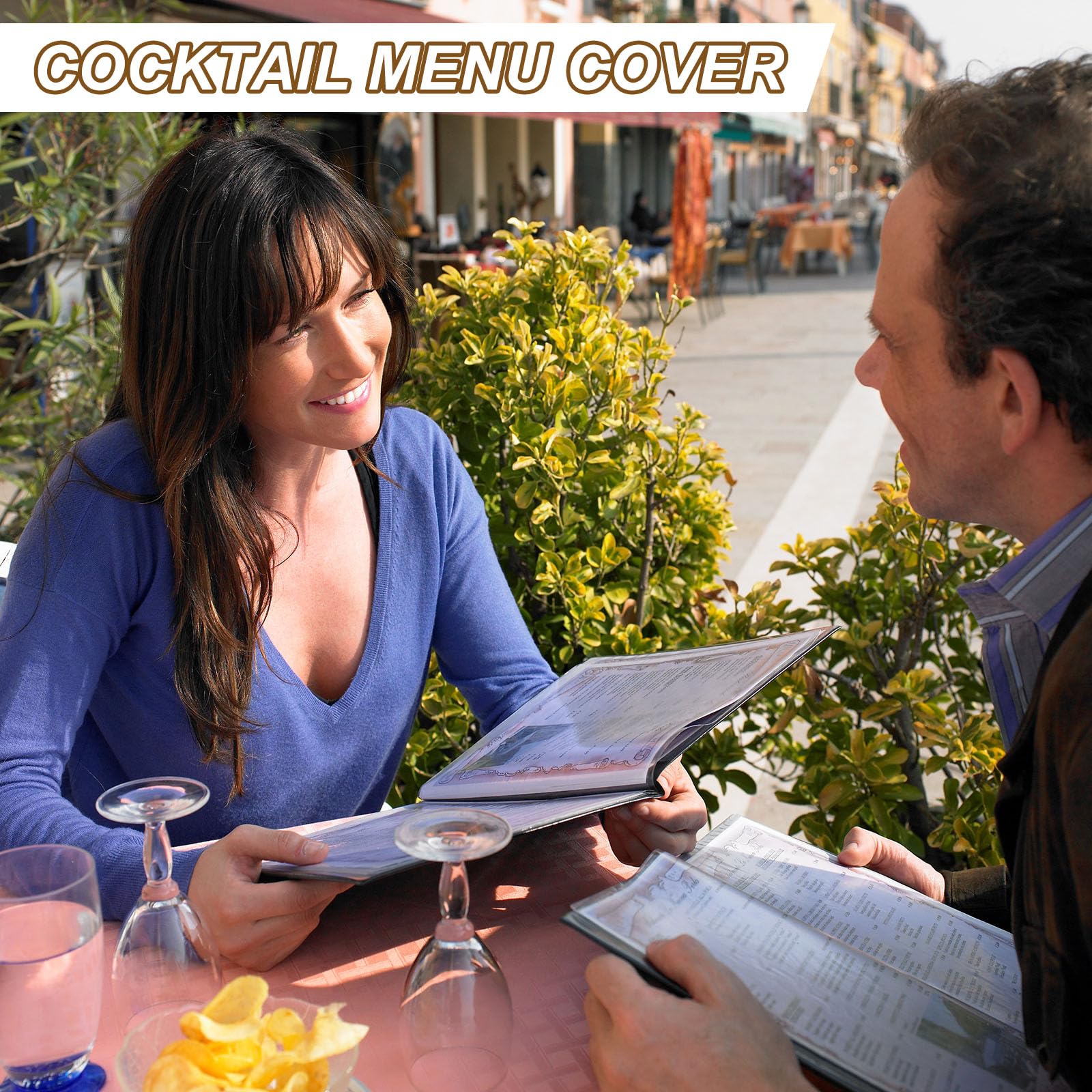 PATIKIL Okładki menu, 20 sztuk, pokrowiec na restaurację, przezroczyste rękawy, przezroczyste, 4 strony, 8 stron, plastikowe foldery, foldery, do baru, restauracji, ciężarówki, koktajli, menu, czarne,