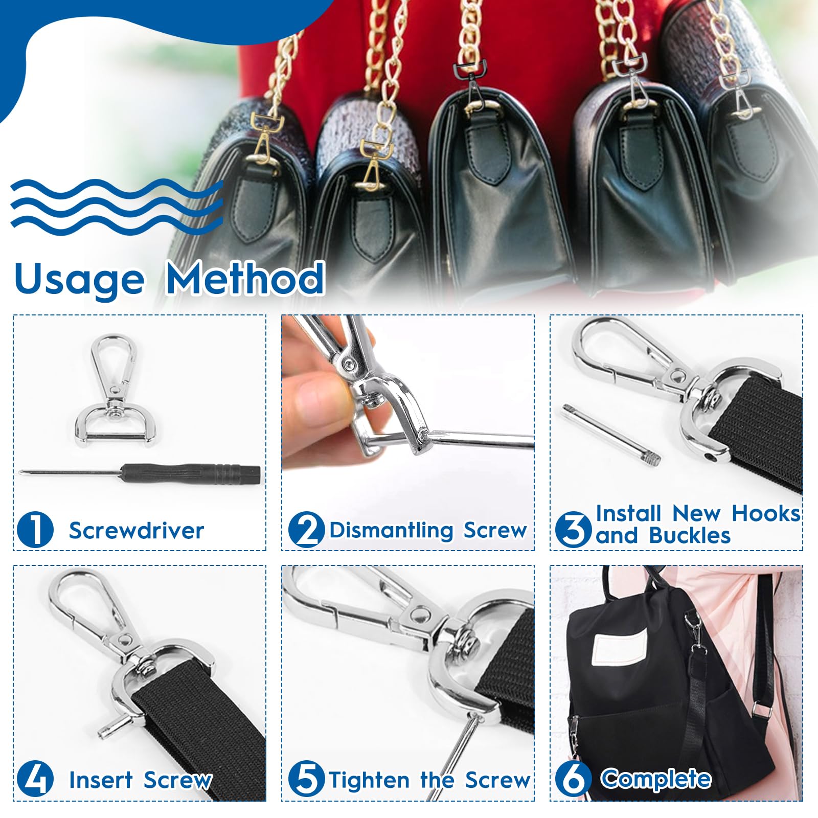 Tesa Powerstrips CLICK - Ganci Adesivi Per Parete, Senza Fori, Medium, 4 Coppie - Foto 7