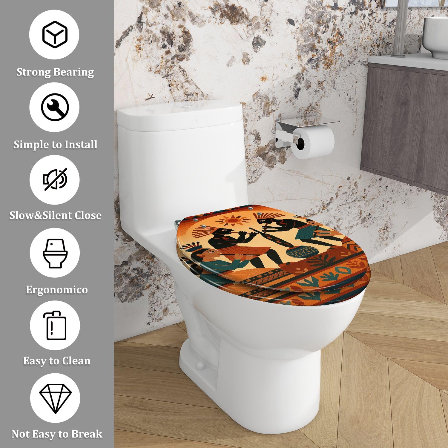 Langer WC-Sitz für Badezimmer