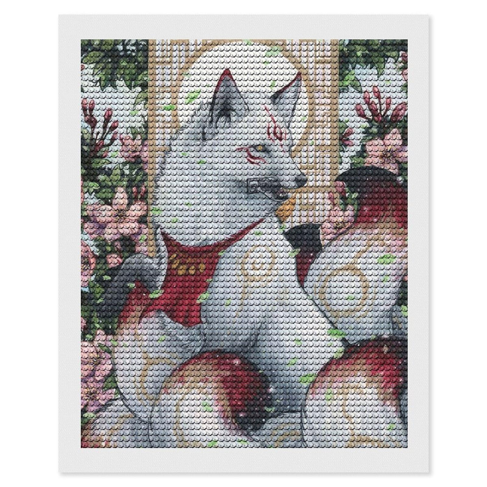 Junmoney Inaris Kitsune Diamond Painting Canvas Set 16"x20", Mindful Craft Activity, Nice Detail and Sparkle, Farmhouse Decor, Birthday Gift