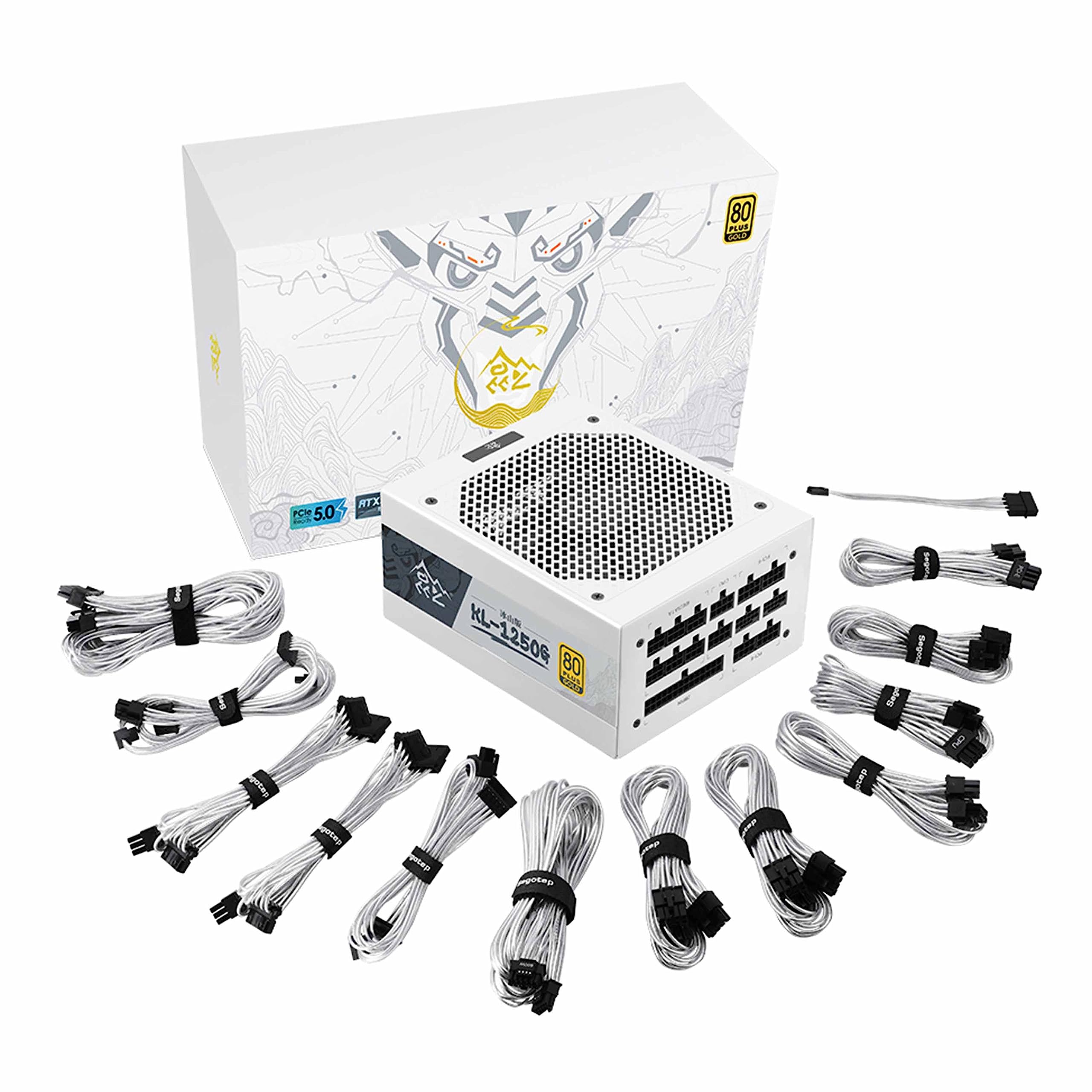 Simpletek - Alimentatore ATX 3.0 Full Modulare 1250W 80+ GOLD Bianco | Gaming PC Assemblato