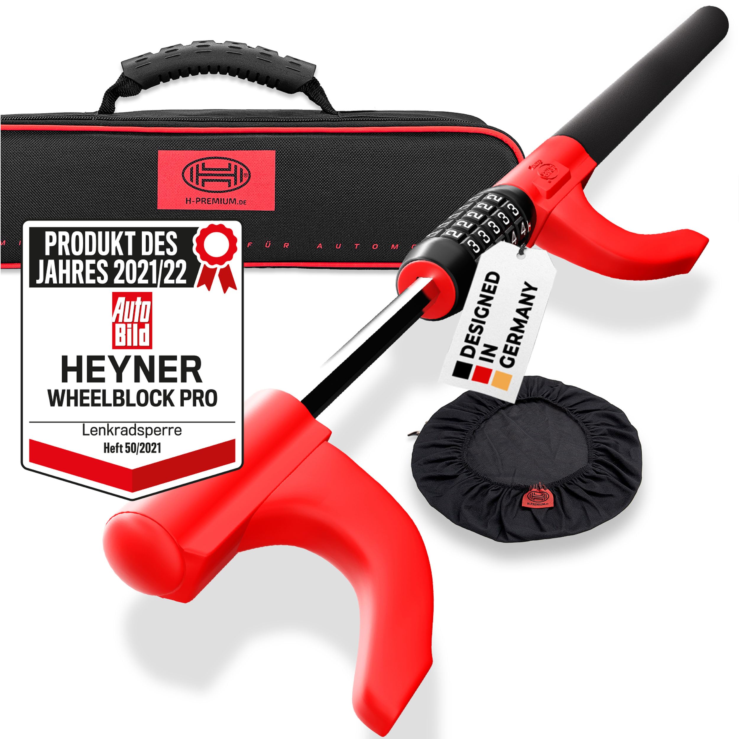 HEYNER® Verrouillage du volant, dispositif antidémarrage avec serrure à combinaison, dispositif antivol
