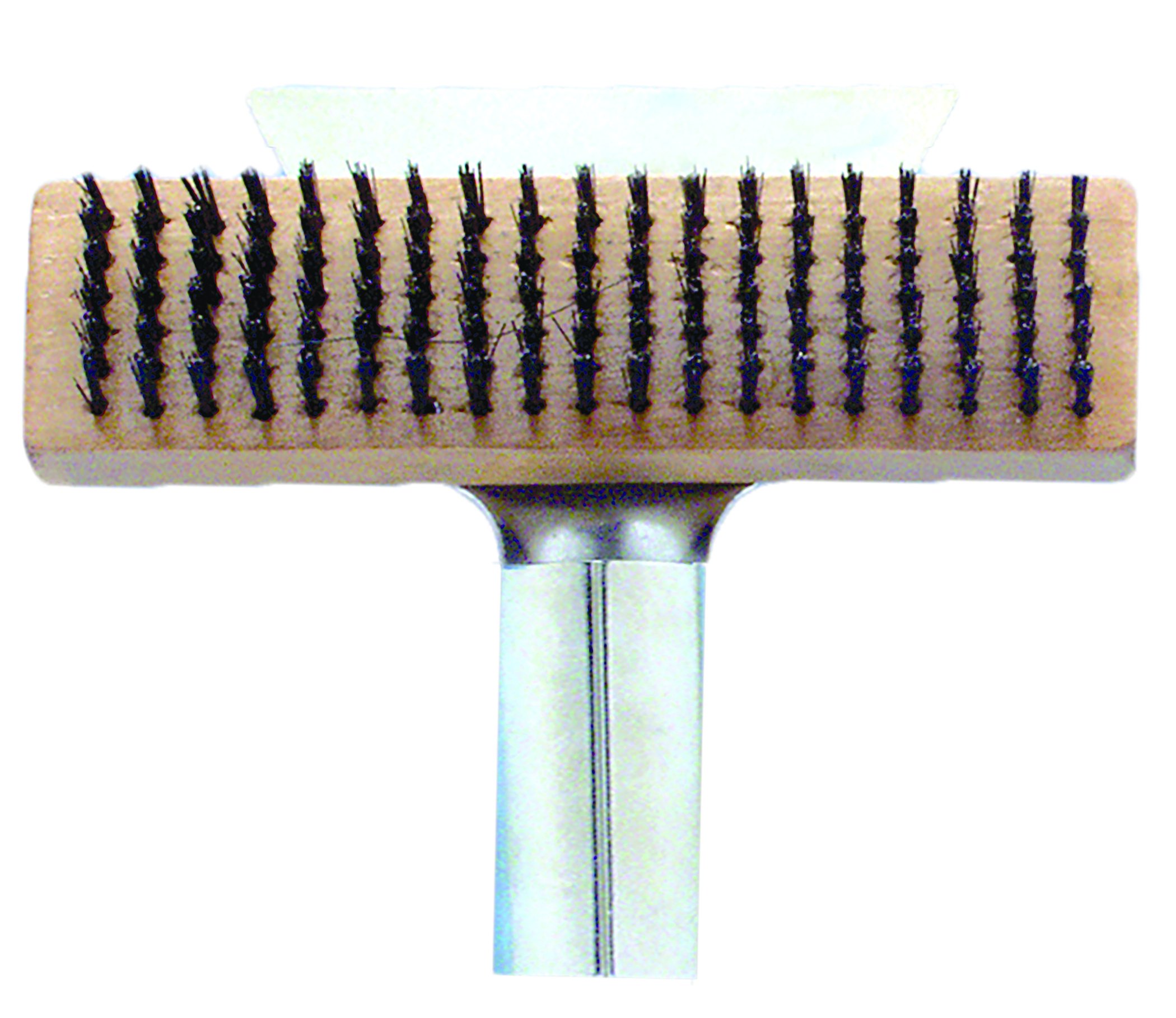 Premier 6 x 19 Row Wire Brush with Butcher Block Wood Handle & Metal Scraper, 619SC