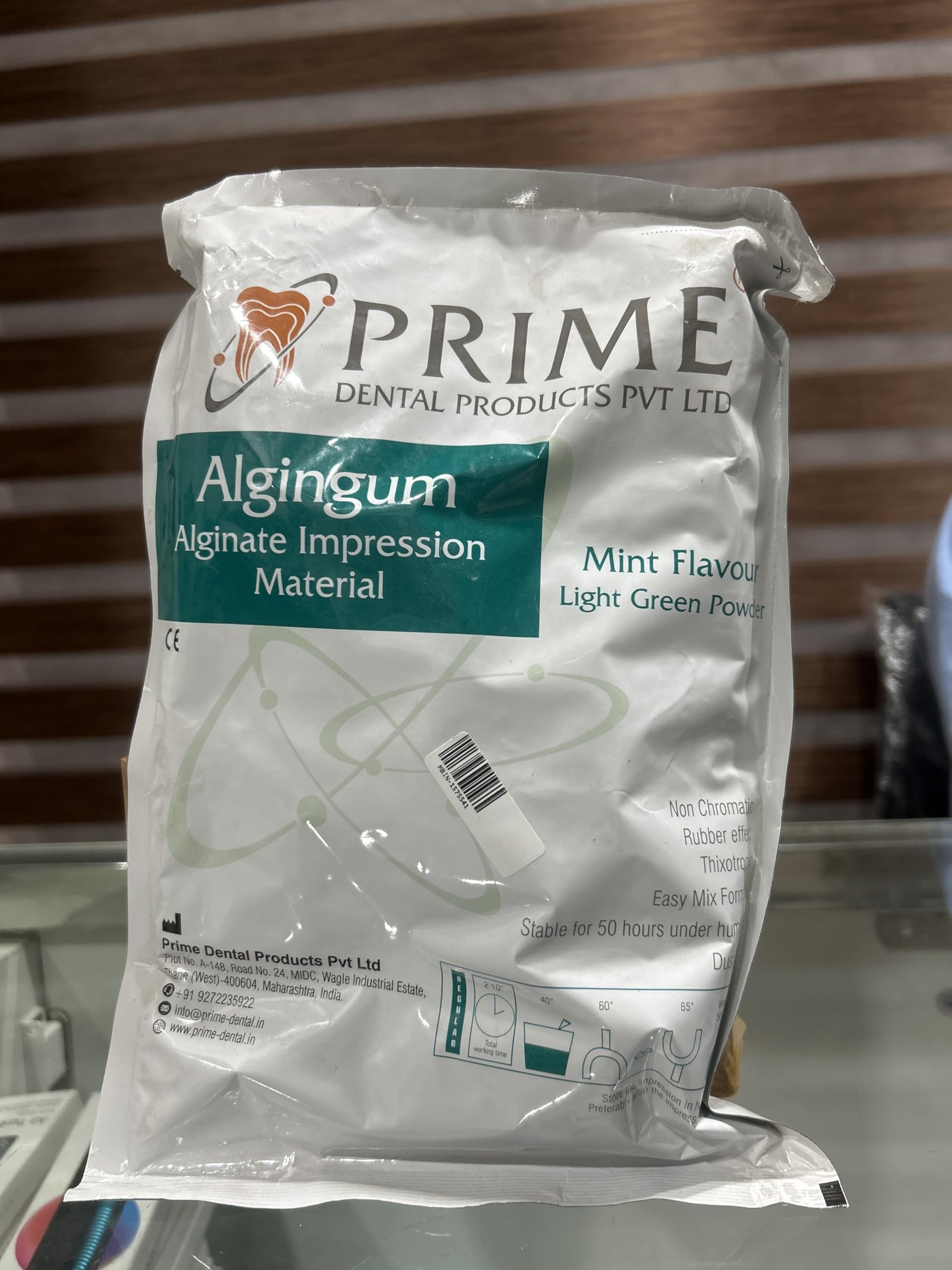 Prime Alginate Impression Material, Mint Flavour, Light Green Colour