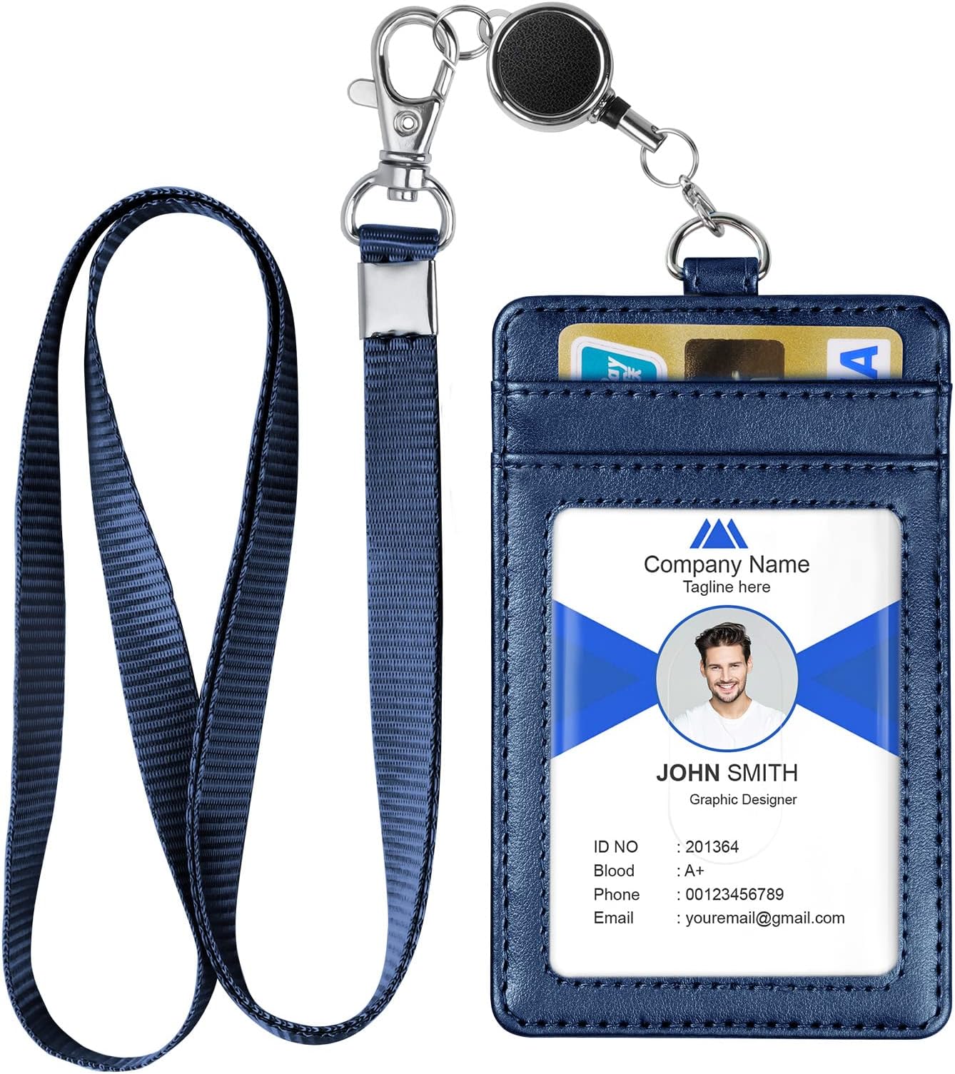 OFFCUP PU Leather Badge Holder, ID Card Holder, Credit Card Wallet with ...