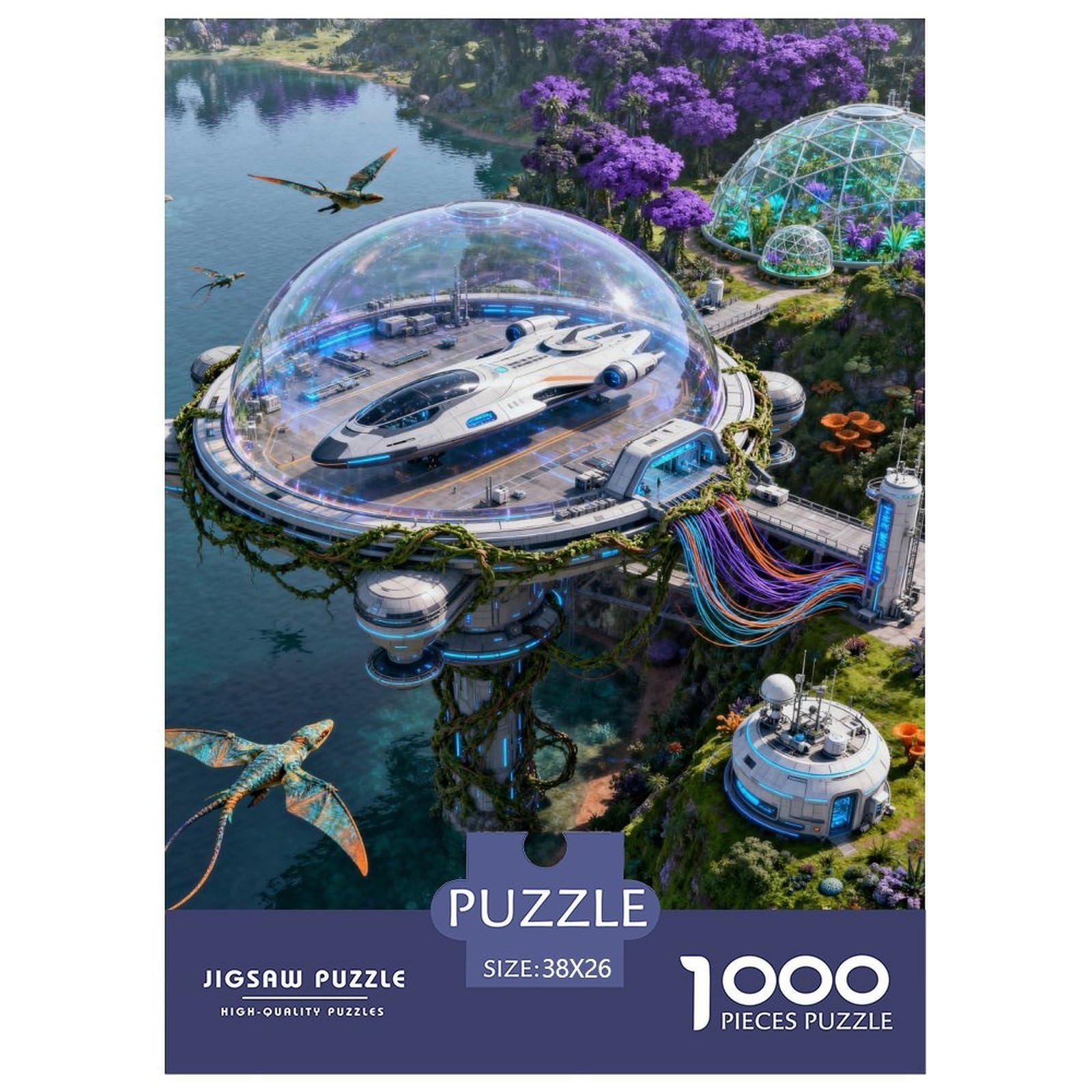 Dinosaur 1000 Pieces Puzzles Games Challenge Toy Dinosaur World Home Decoration Family Fun Adults Gifts 38x26cm/1000pcs