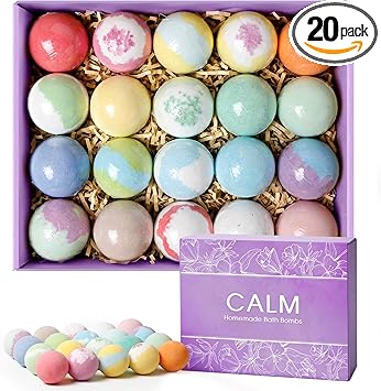 20PCS Bath Bombs for Women Presents Set Natural Wonderful Fizz Effect Bath Bomb with Shea Butter & Essential Oils, Bubble Bath Mothers Day Presents for Mom, Wife, Girlfriend