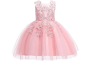 Flower Girls Wedding Dress Sequin Tulle Beads American Princess Dress