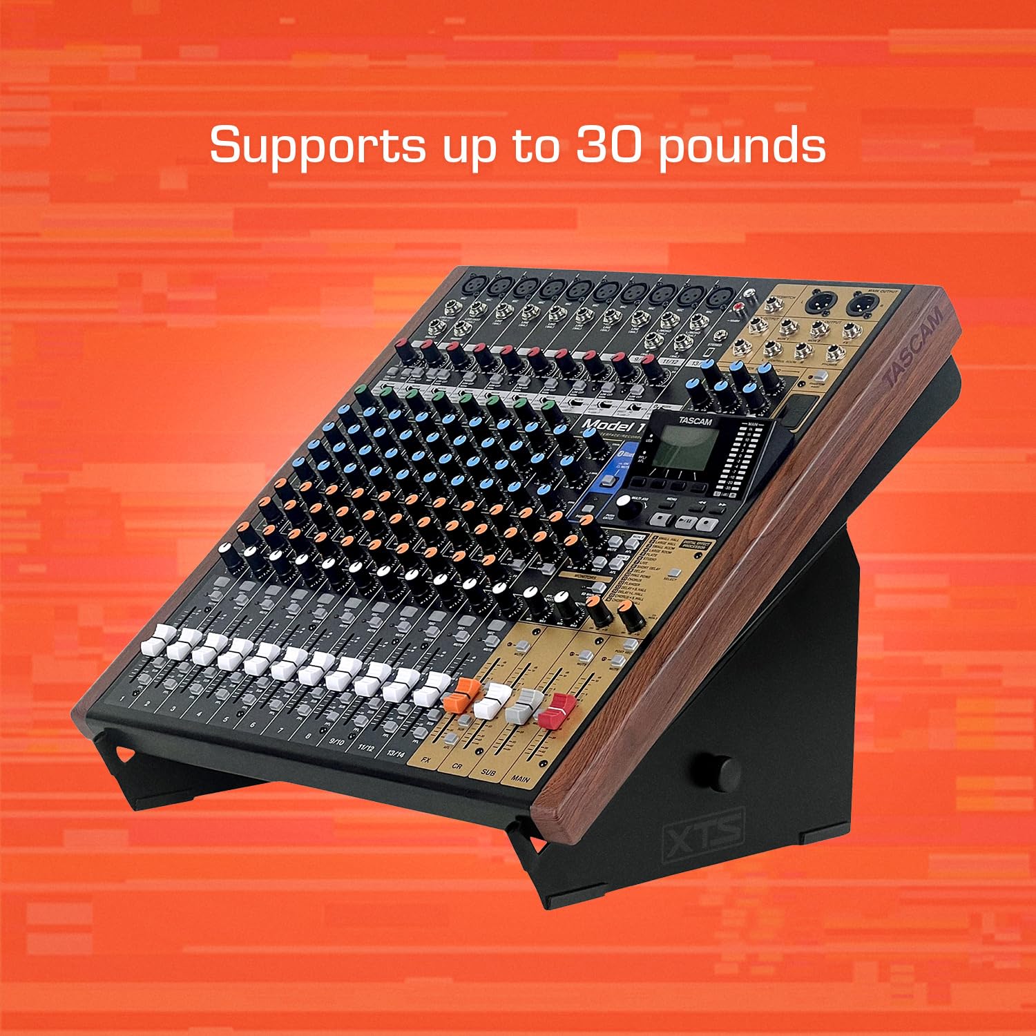 Analog Cases XTS Stand: XL, supporto da tavolo professionale (attrezzatura da studio in lamiera solida al 100%, larghezza regolabile da 30 a 53 cm, supporto per DJ con ergonomia migliorata)