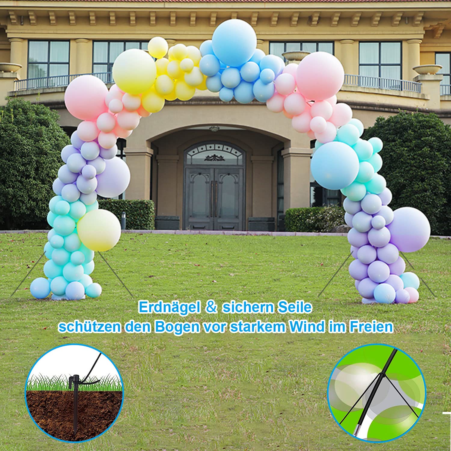 Ballonbogen Kit, 2.5M & 1.5M Freie Biegung Hälfte Ballonbogen Gestell, Ballonständer Für Boden