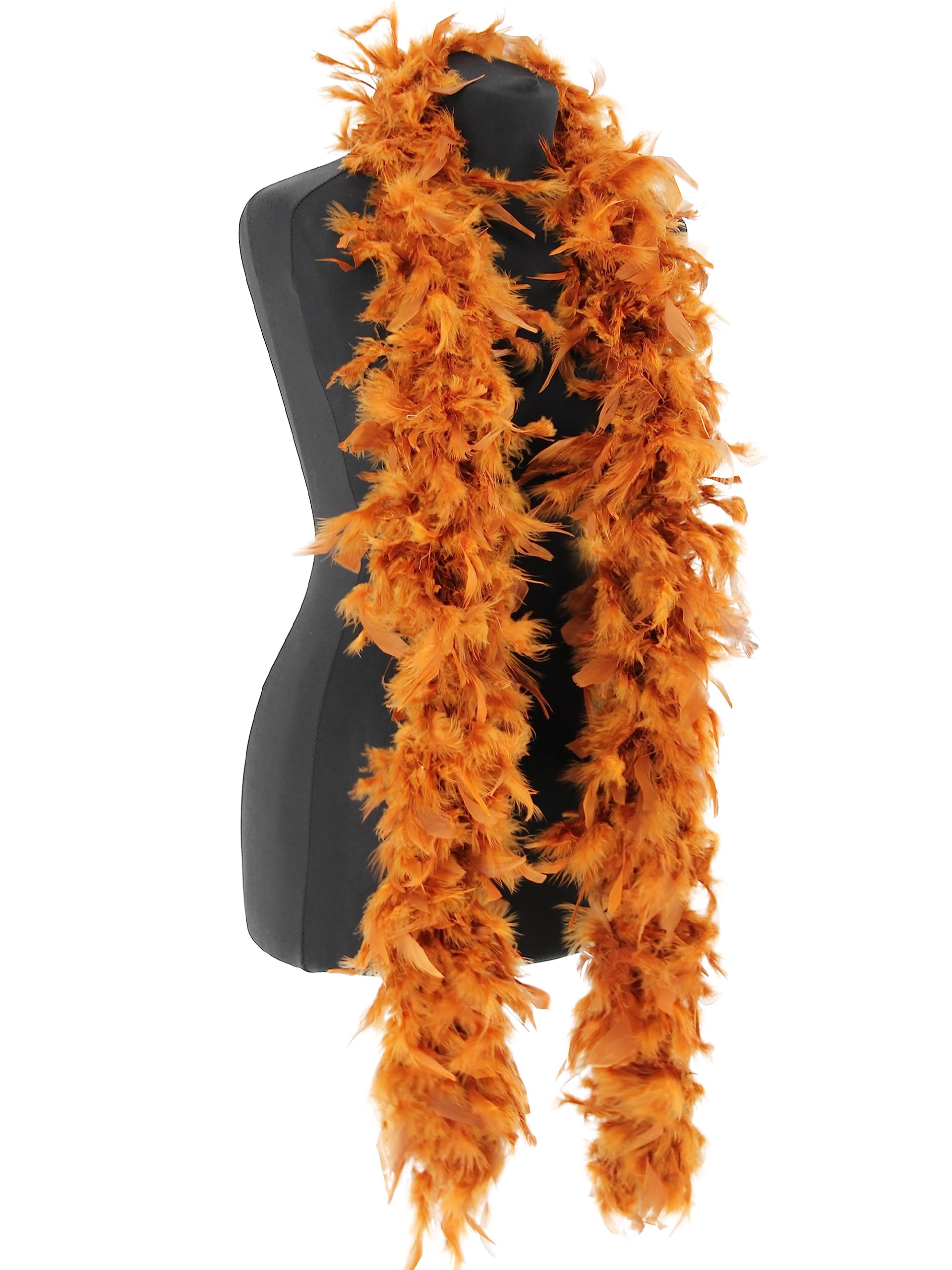Feather Boa 80g 180cm Soft Turkey Feathers Fluffy Long Boas for Women Hen Party Fancy Dress Costume Burlesque Dance Showgirls 1920s Gatsby Flapper Halloween Christmas Photo Props (Rich Gold)