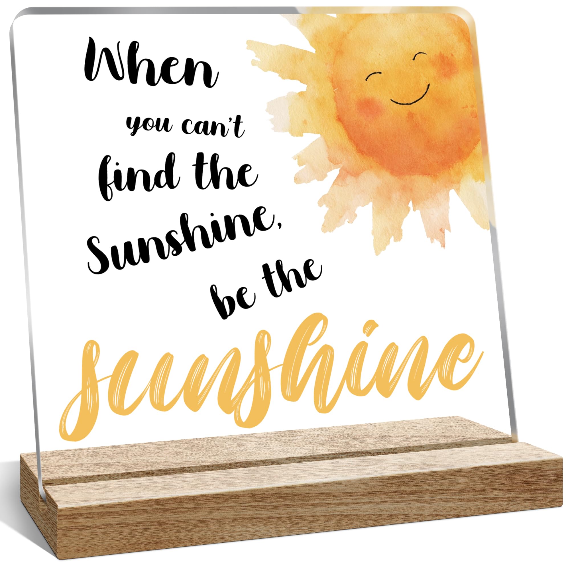 Inspirational Office Desk Decor Gifts for Women, When You Can't Find the Sunshine Desk Decorations for Home, 4x4 Inches