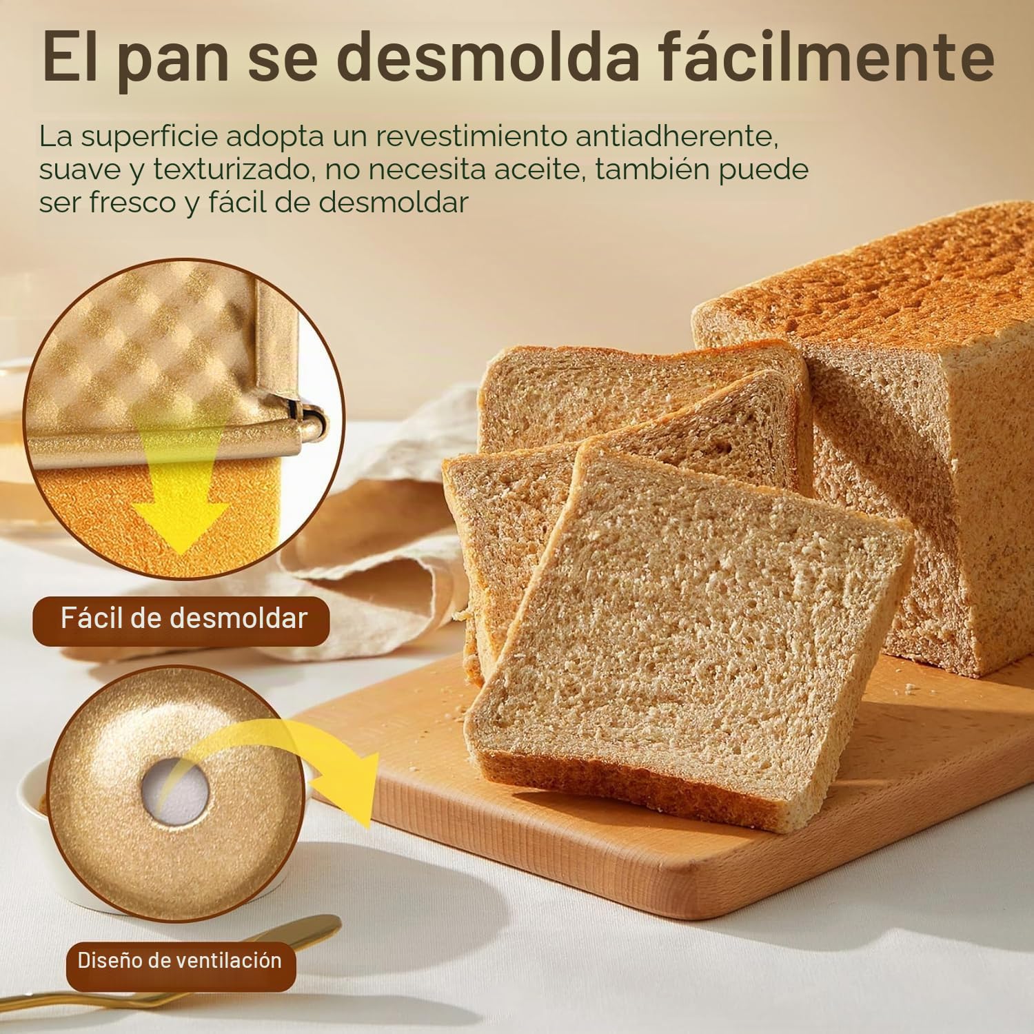 6 moldes cuadrados tapa, molde para tostadas, molde para pan Pullman, molde para pan tapa, mini cubo de agua antiadherente, caja para tostadas