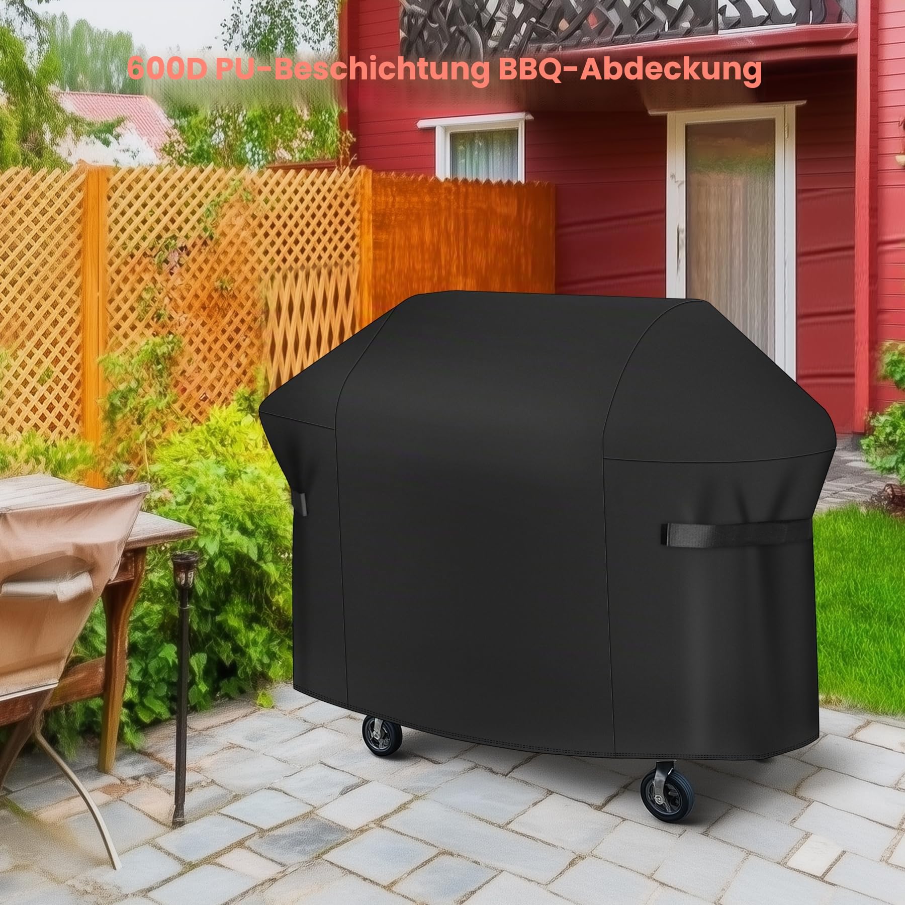 Sonharlar Grillabdeckung Wetterfest 76 cm - 7105 Grillabdeckungen für Weber Spirit 210 Grill, PU abdeckhaube für Weber Spirit E-210 mit klappbarer Seitenablage (76 L x 66 B x 109 H cm)