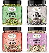 HighFresh Raw Super Seeds Combo Pack 4 x 250 GM (Total 1 KG) | Sunflower, Chia Seeds, Pumpkin Seeds, Flax Seeds | A Nutrient-Packed Power Blend for Maximum Wellness, Boosted Energy, and Pure Vitality