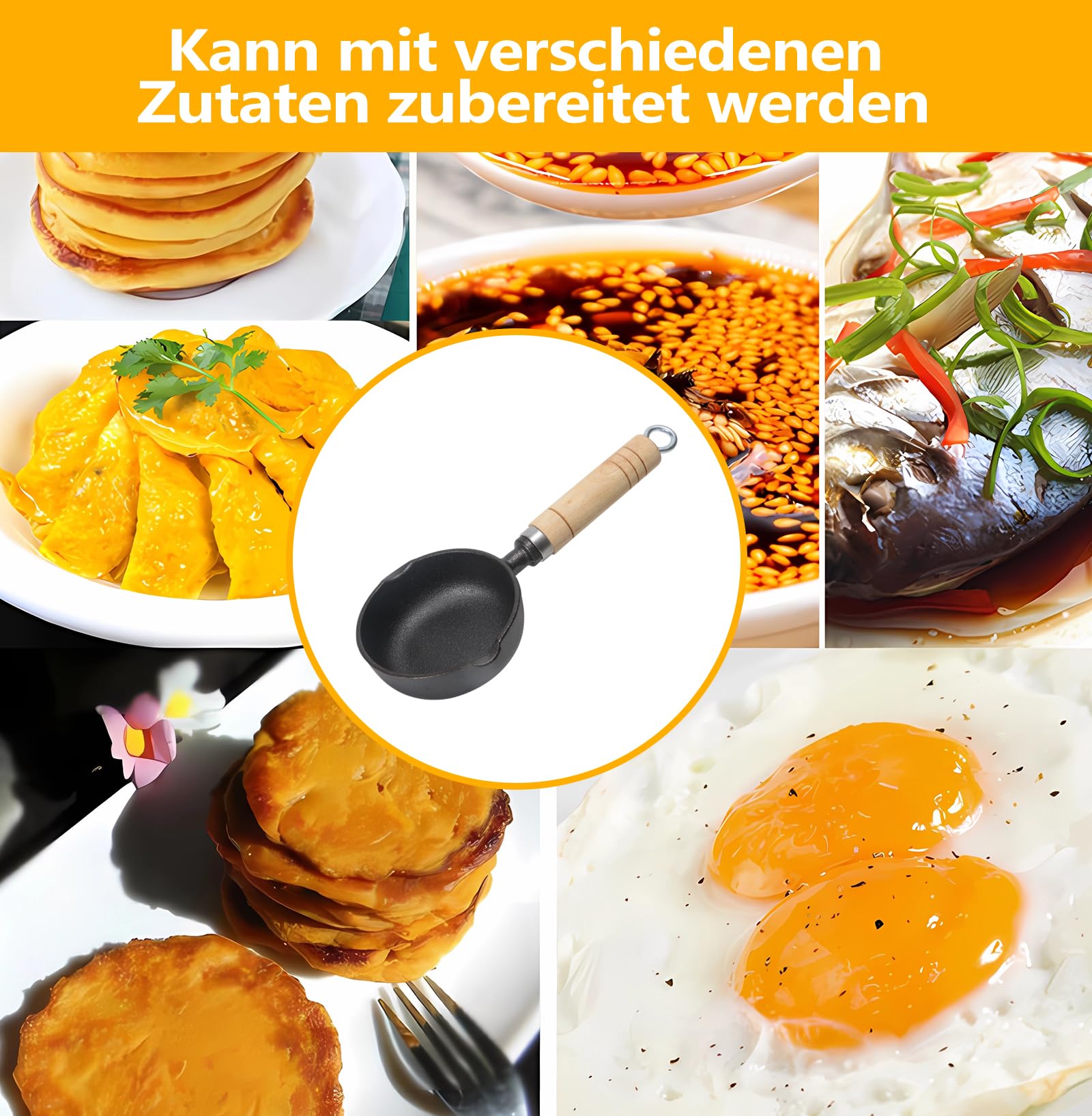 Mini Pfanne Antihaftbeschichtete Kleine Ø 11 cm, Induktion Antihaft Pfanne Spiegeleipfanne, Eierpfanne, Hitzebeständig, Antihaftbeschichtet, Tragbar, für Kochen Camping, Induktionsherd