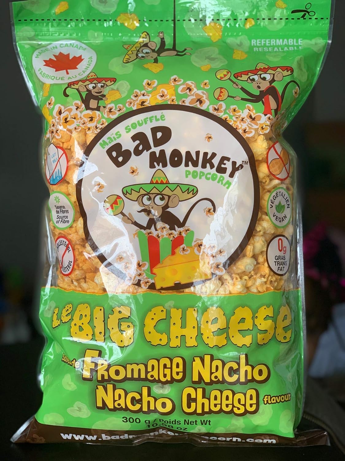 Bad Monkey Popcorn Popped Popcorn, Nacho Cheese, 10.6 Oz Amazon.ca