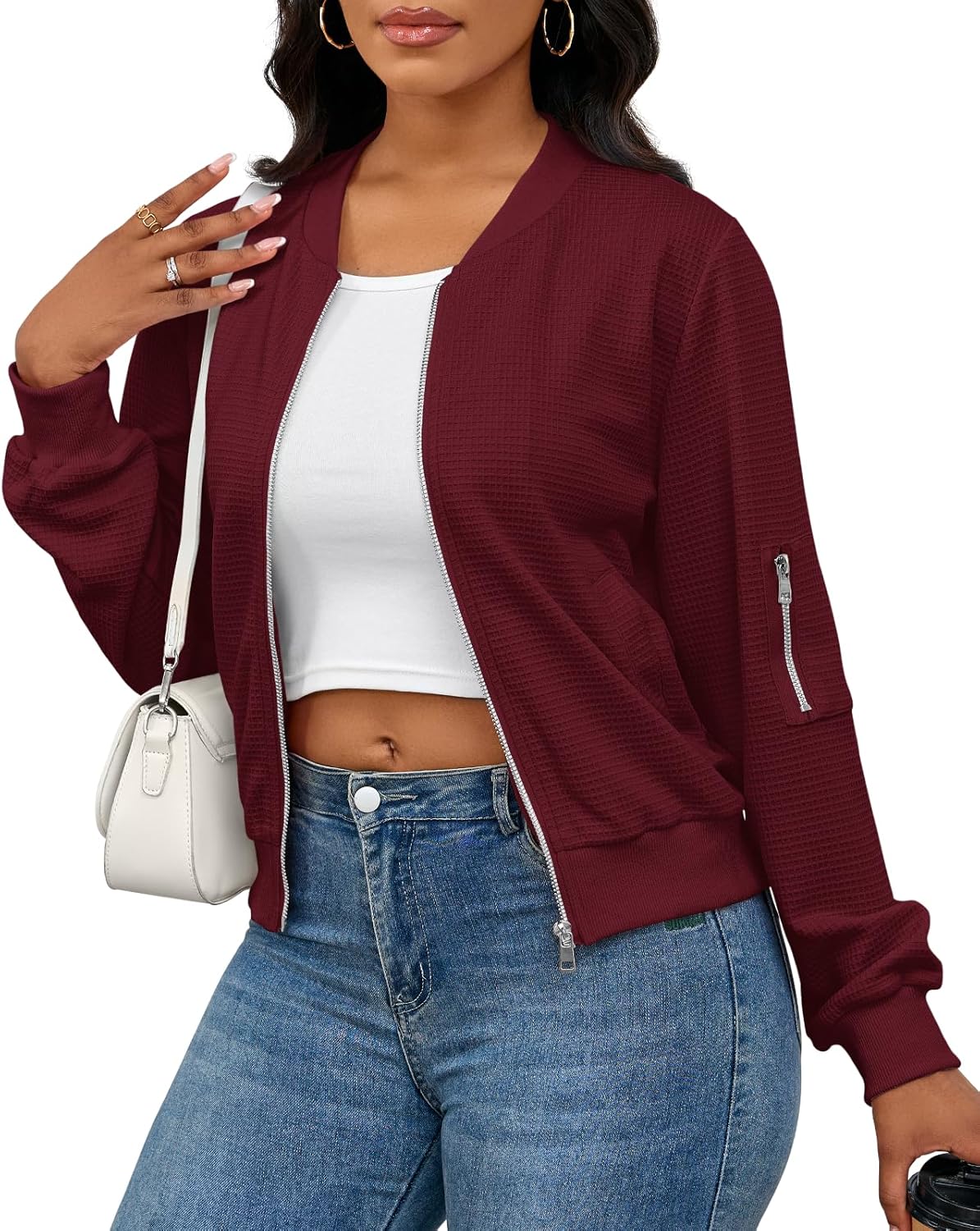 PerZeal Women Casual Full Zip Up Comfy Loose Long Sleeve Sweatshirt Coat Jacket with Pockets - Image 3