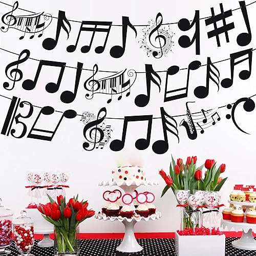 Miniatura 6 de Cartel musical para fiesta de cumpleaños, fiesta musical, cartel musical, decoración con recortes para conciertos de música, suministros para fiesta