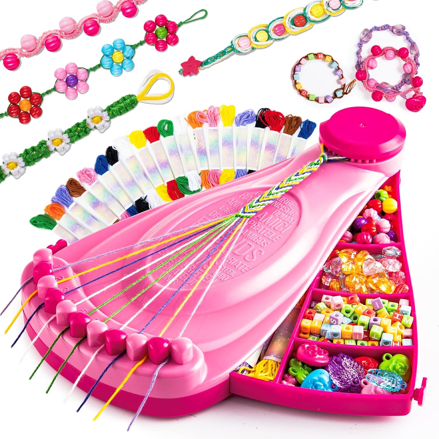 P&C Friendship Bracelet Making Kit for Girls Age 8-12 with 422 Beads & 20 Threads - Arts and Crafts for Kids Jewelry Making Kit - Christmas Birthday Gifts - Easy Bracelet Maker