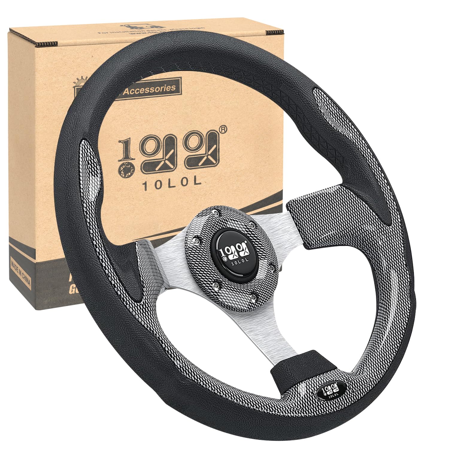 10L0L Uniwersalna kierownica wózka golfowego do EZGO, Club Car, Yamaha - włókno węglowe