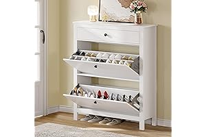 DWVO Minimalist Entrance Cabinet with Flip-Down Drawer for Space-Saving Shoe Storage
