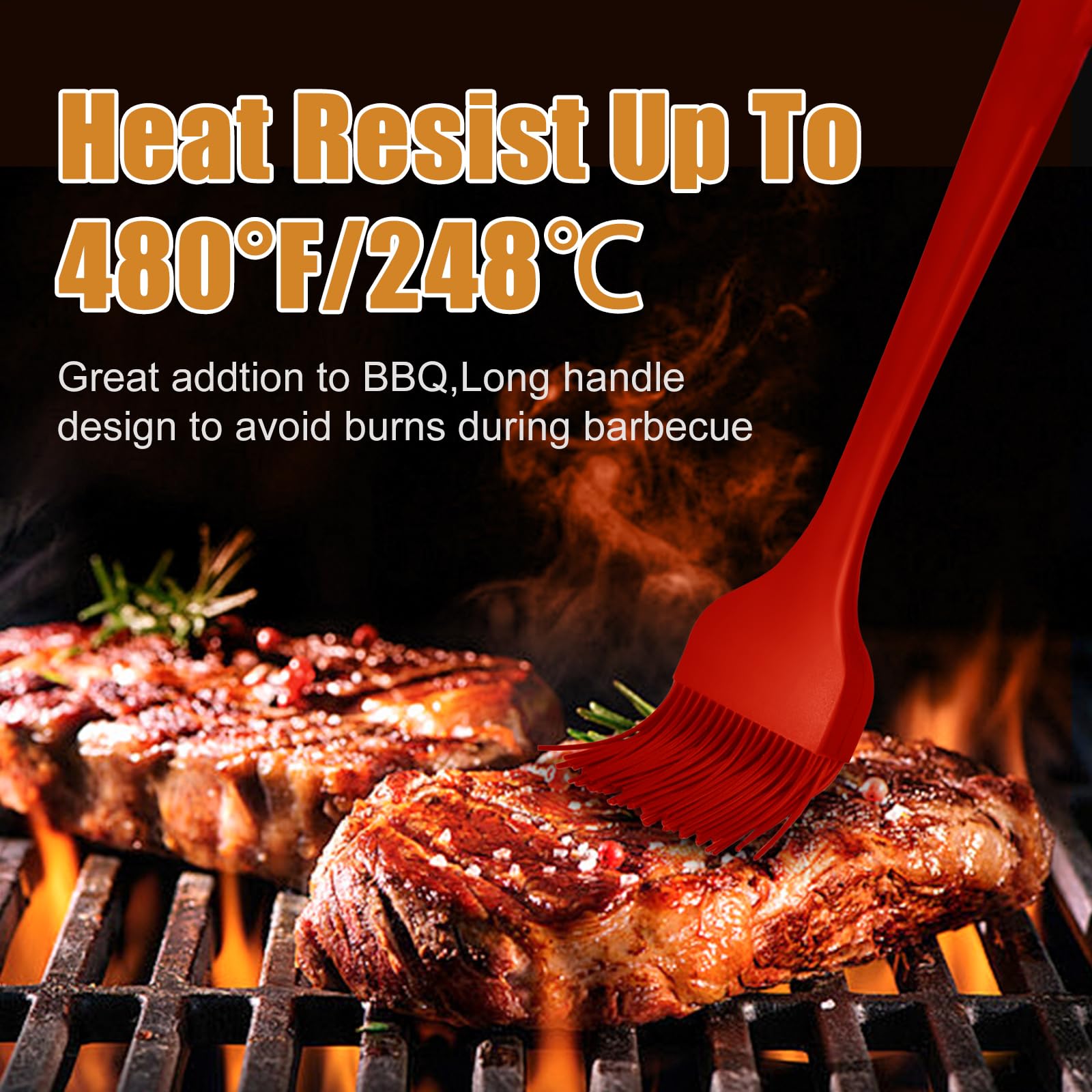 Lot De 2 Pinceaux De Cuisine En Silicone Avec Manche En Bambou