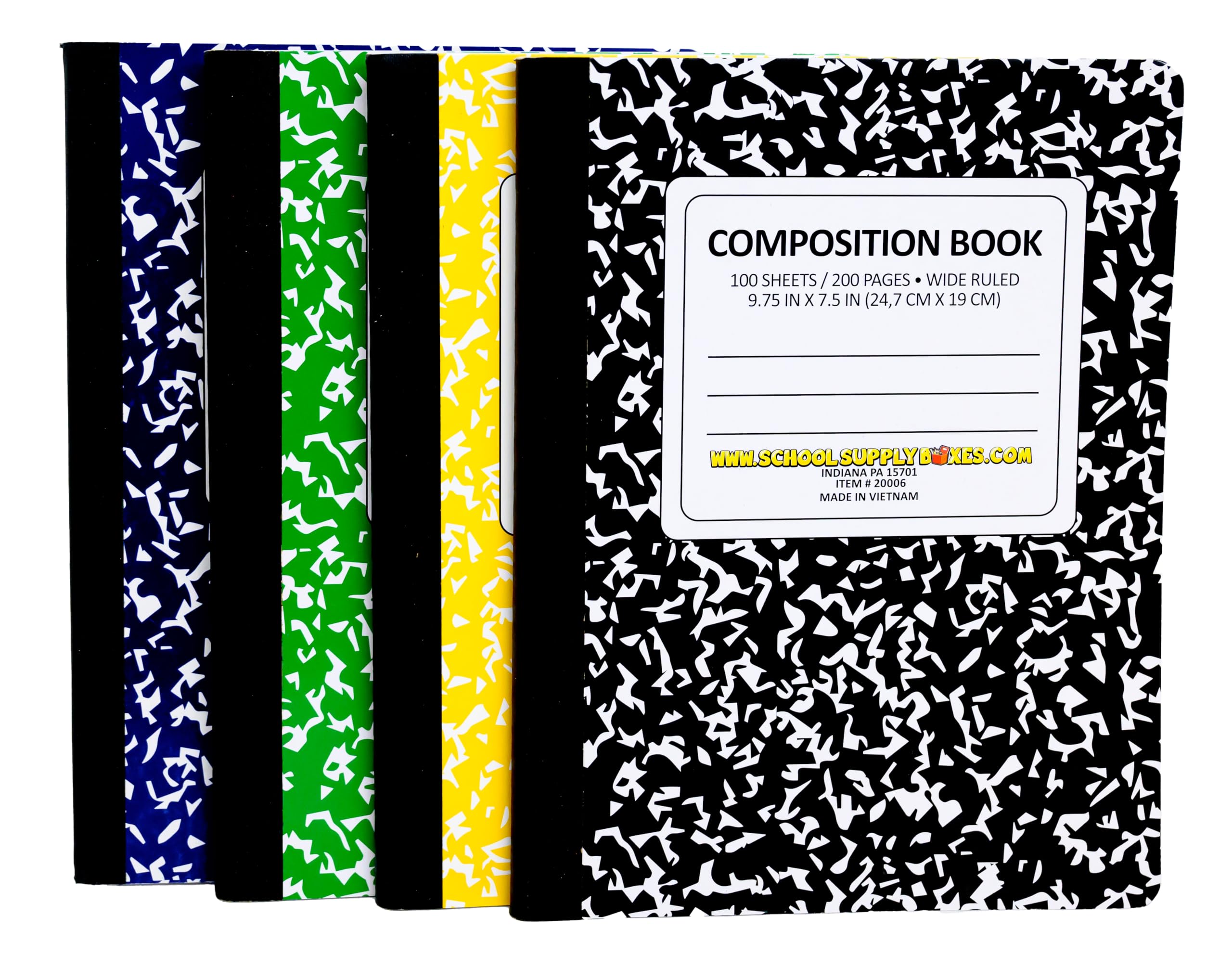 School Supply Boxes - Set per scrittura scolastica elementare, 1 scatola, 51 pezzi per scatola, elementi essenziali per il ritorno a scuola, include libri di composizione, fogli sfusi, schede indice