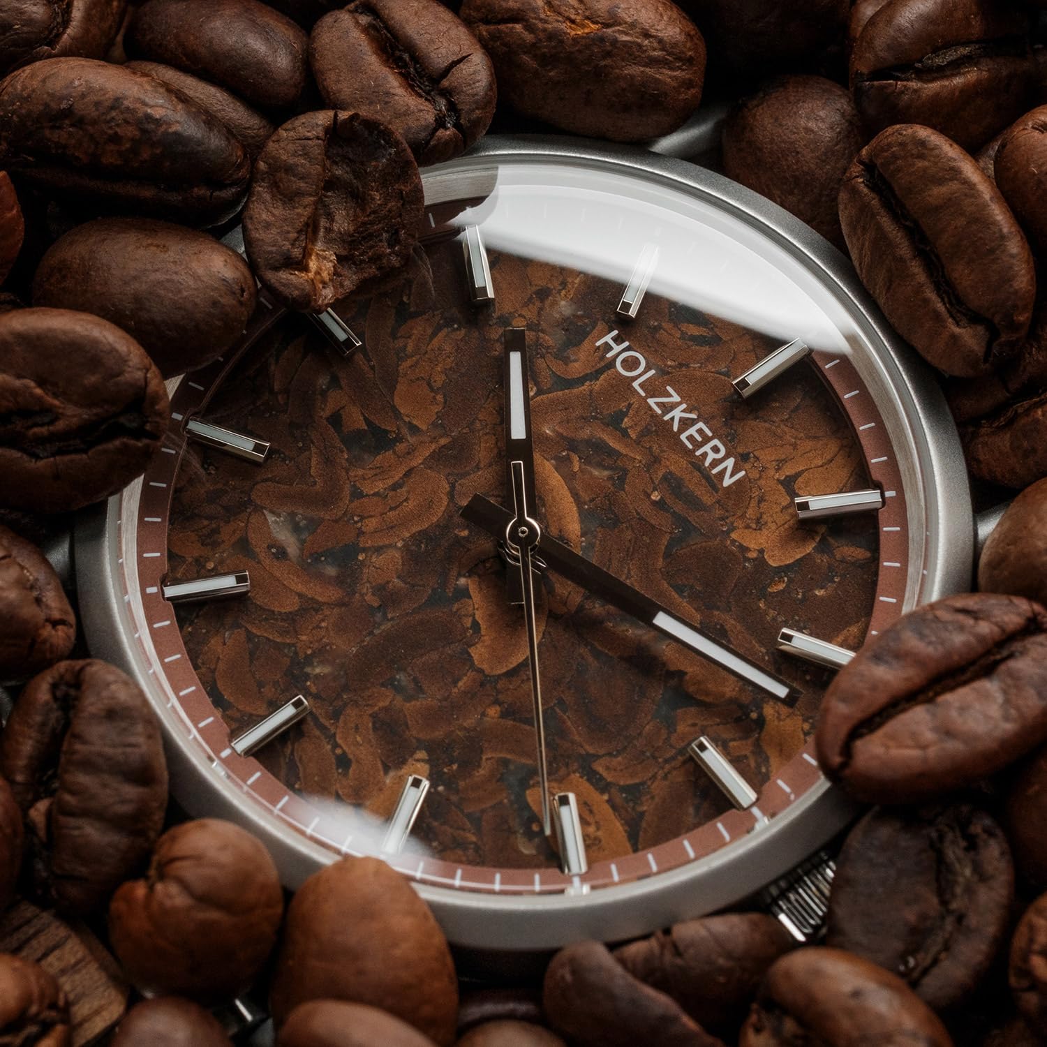 HOLZKERN Unisex-Uhr Quarz Espressino Kaffee/Walnuss 9010631022525
