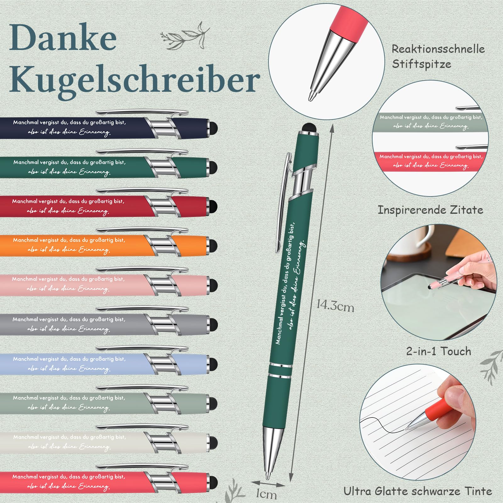 Nezyo 20 Sets Dankeschön Geschenke für Kollegen zur Wertschätzung Der Mitarbeiter Kugelschreiber mit Lesezeichenkarte für Team Kollegen, Pflegekräfte, Lehrer, Freunde und Mitarbeiter(Danke)