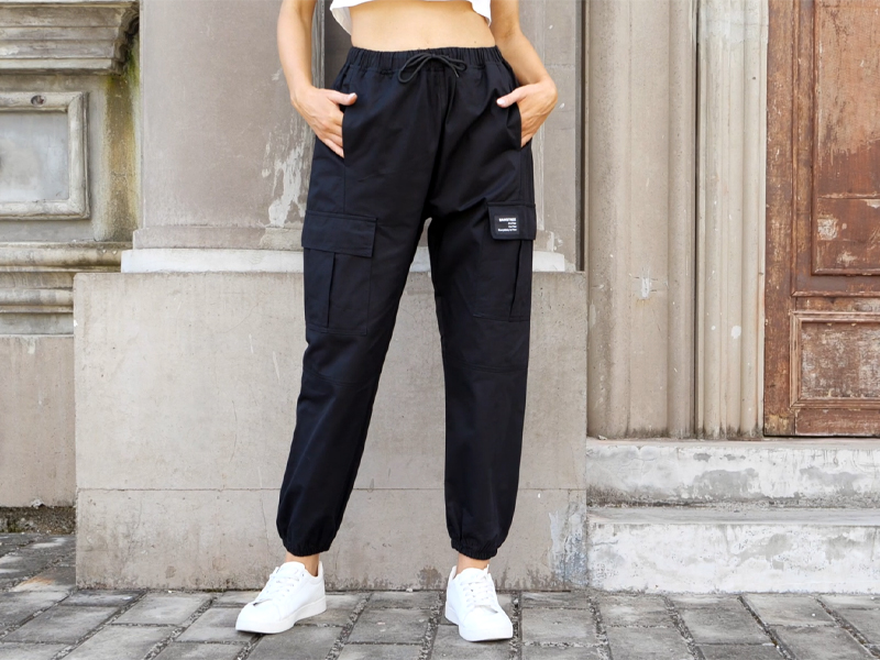 SANGTREE Pantaloni cargo da donna e ragazza, 3 anni, da donna, 3XL, nero, 3XL