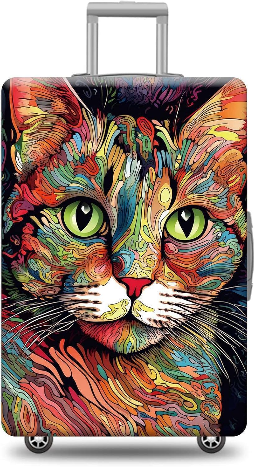Personalized Luggage Cover Cute Javanese Cat Suitcase Protector Washable Elastic Baggage Cover For Pet Lovers Fits 18"-32" Luggage Style 1