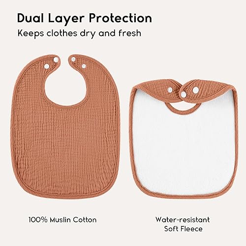 Miniatura 2 de Yoofoss Muslin Baby Bibs for Boy Girl 100% Cotton Bandana Bibs 10 Pack Baby Bibs for Drooling