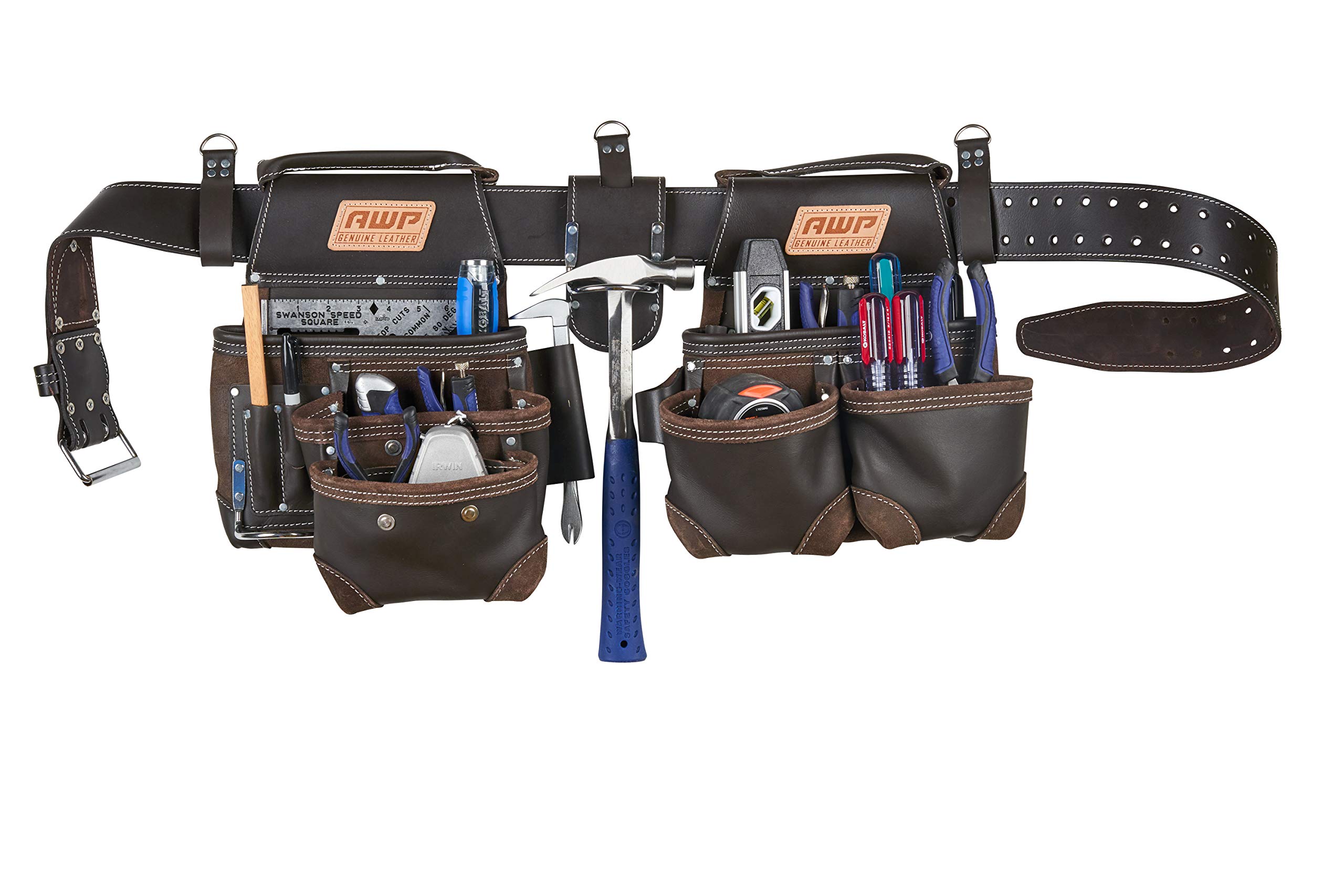 Padded Tool Belt AWP Classic Leather Tool Apron, Crafted From Top