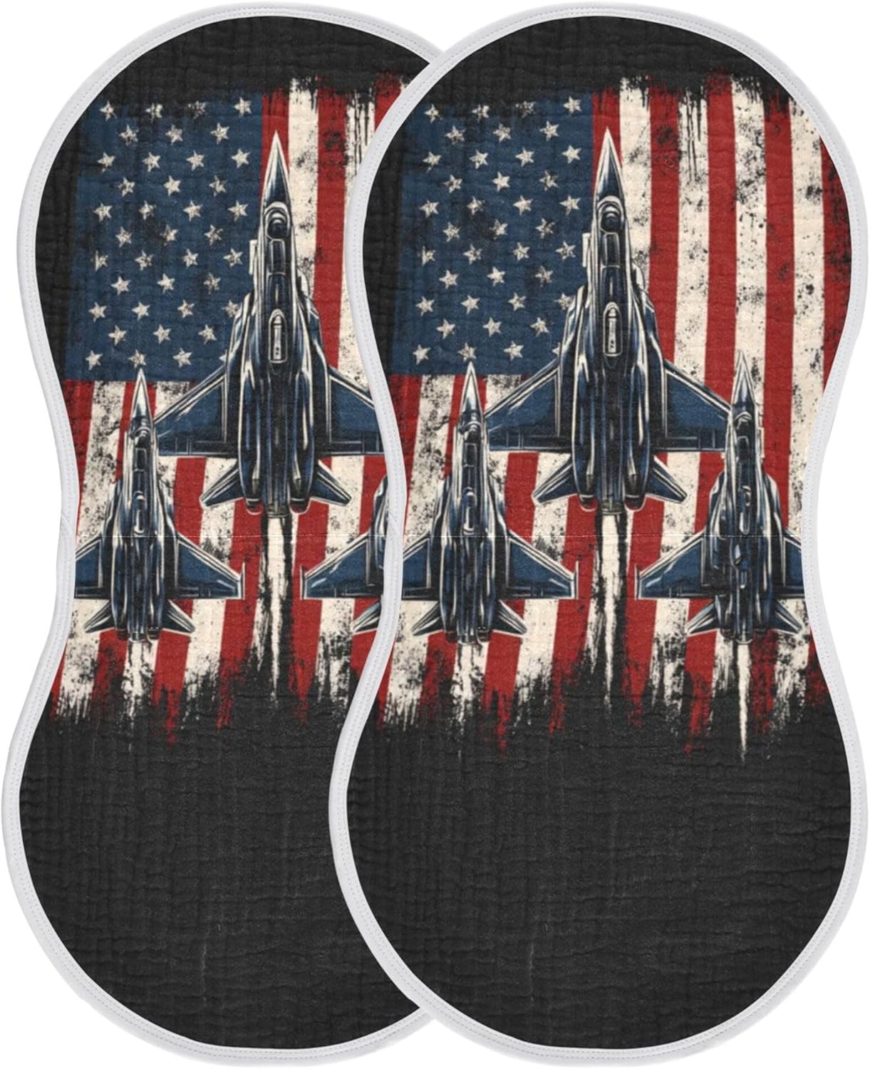 American Flags Fighter Jets Burp Cloths Baby Boys Girls Absorbent Soft Cotton Burping Cloths Rags 4 Pack