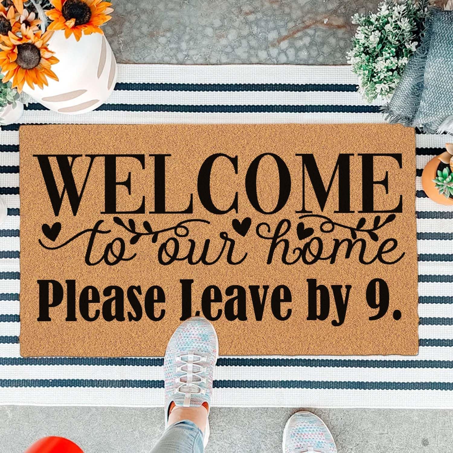 Funny Doormat - Front Door Entryway Mat, Brown, 29.5 x 17 inch - Heavy Duty Welcome Mat - House Warming Gift - 'I Am Blessed Coming in and Going Out'