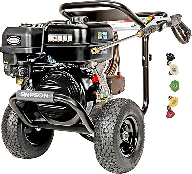 Simpson 4400 PSI Gas Pressure Washer, 4.0 GPM Commercial Power Washer, Cold Water, 50' Hose, PowerShot, 49-State Compliant (P
