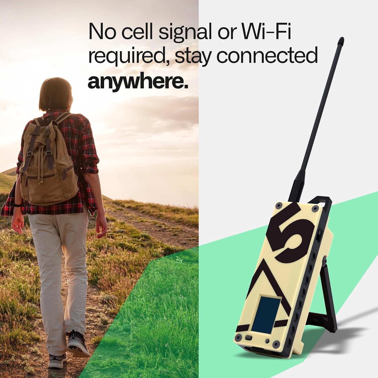 SpecFive Trekker Delta Meshtastic LoRa GPS Communicator – Long-Range Off-Grid Radio for Secure Messaging, No Cell Service Needed, Ideal for Emergency, Hiking, Tactical & Survival Use (Desert Sand)