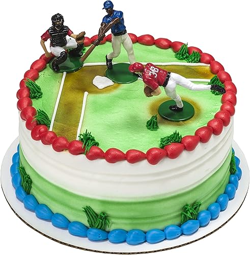 Miniatura 3 de DecoSet Batter Up - Juego de decoración de 3 piezas para pasteles y cupcakes para cumpleaños, celebraciones y fiestas temáticas de béisbol, apto