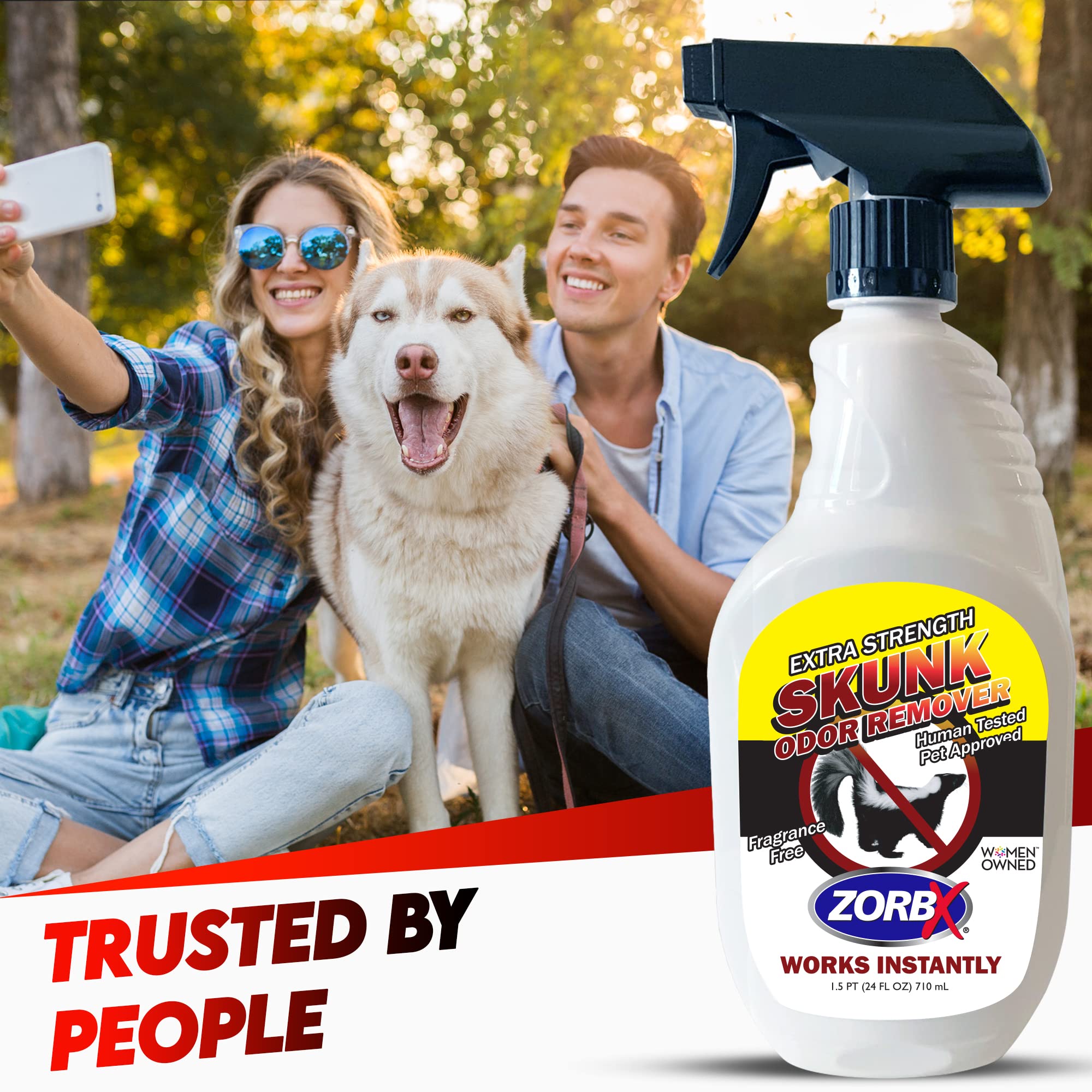 ZORBX Unscented Skunk Odor Remover Spray – Fast Acting Skunk Smell