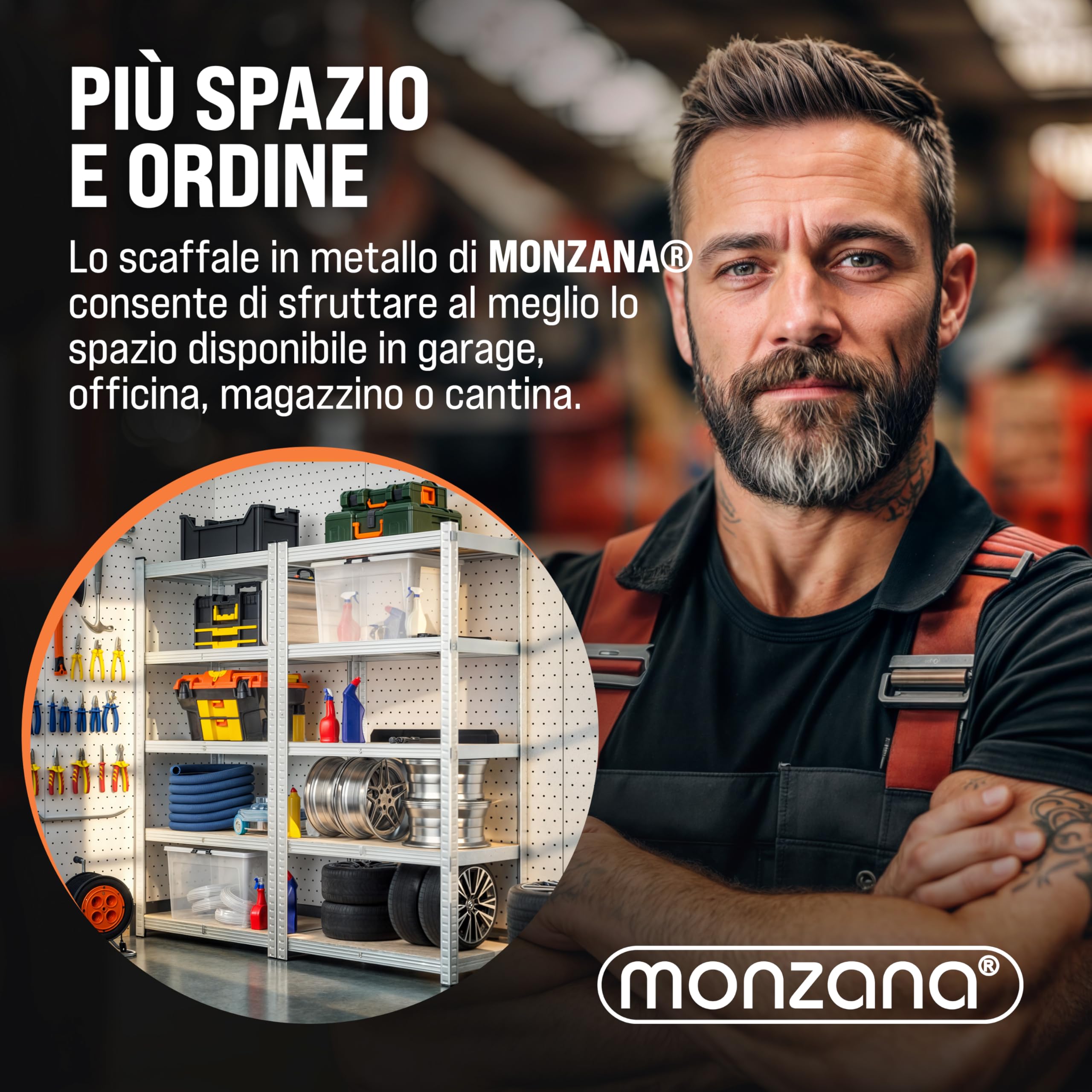 Monzana® 2x Scaffali in Metallo Garage 180x90x40cm Portata Totale 1750kg 10 Pannelli MDF Scaffalatura Metallo Scaffali Alta Portata Scaffale Cantina