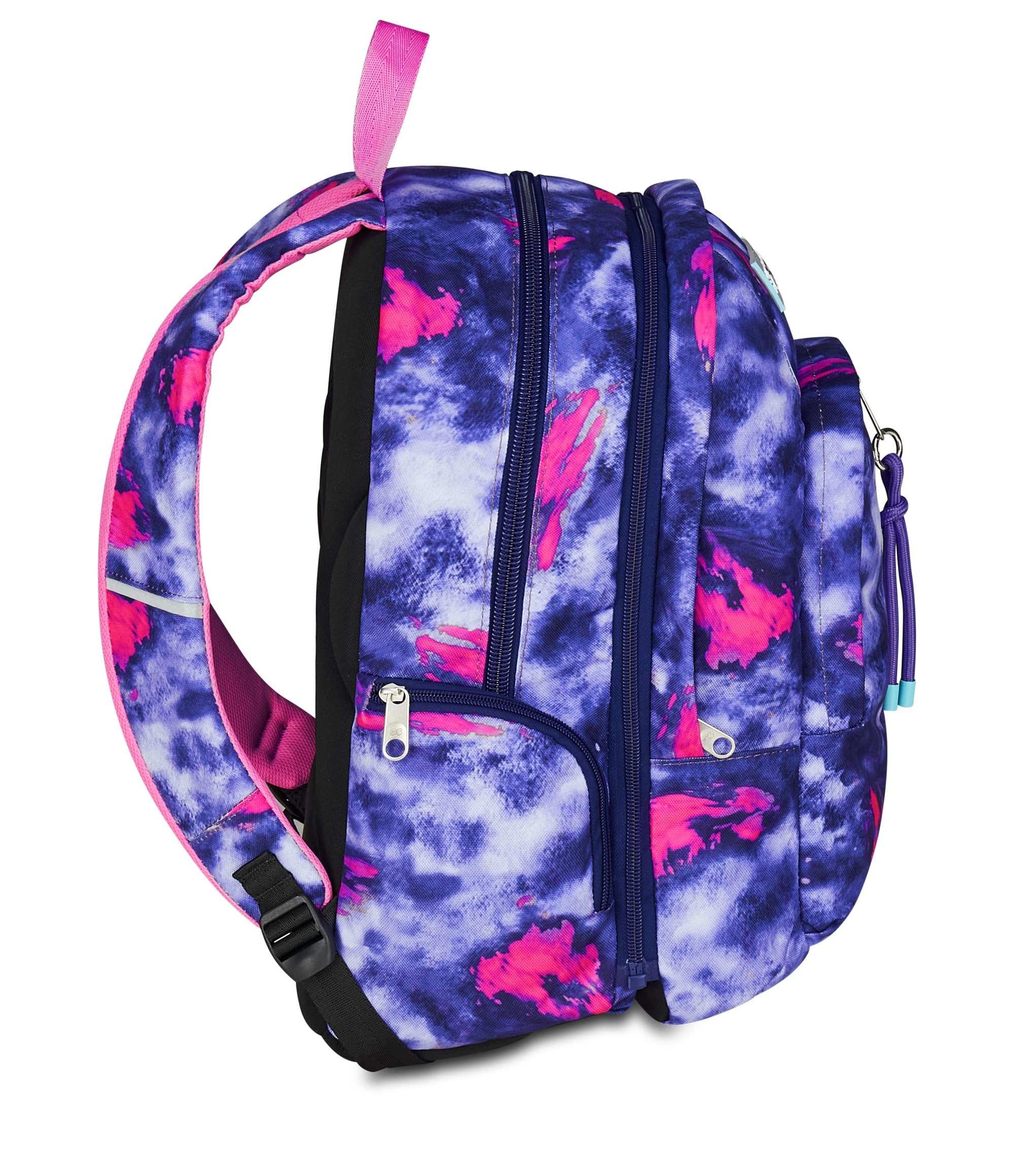 Seven Zaino Scuola Superiore Ragazza, Scuola Media, Dual Detach, Scomparto PC, Tasca Borraccia, Zainetto staccabile, Shady Dye Girl, viola