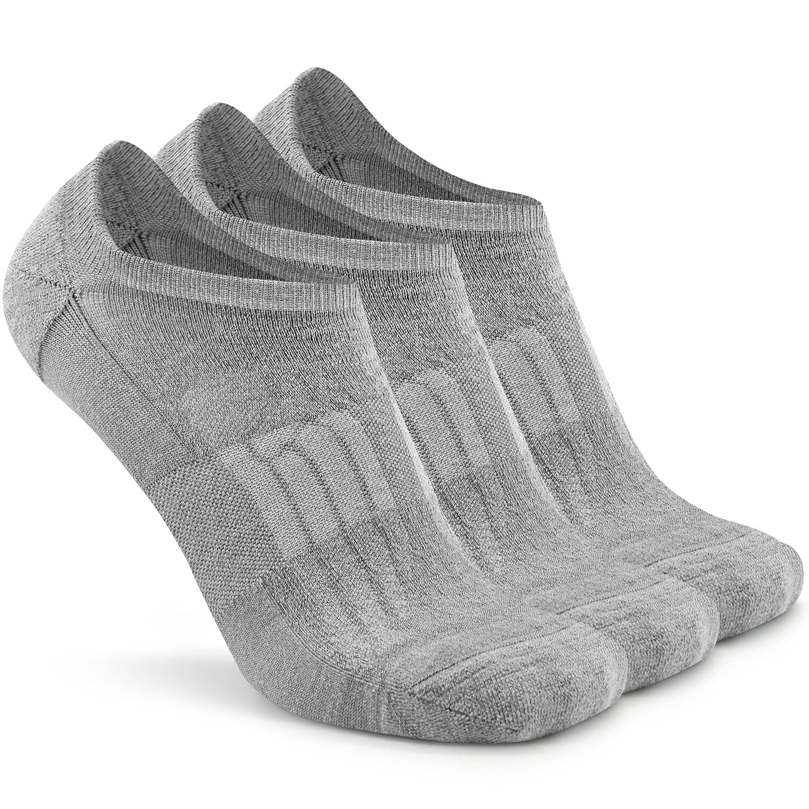 Busy Socks No Show Merino Wool Athletic Running Socks for Men Women,Low Cut Thin Soft Sport Wool Socks with Non-Slip Grips
