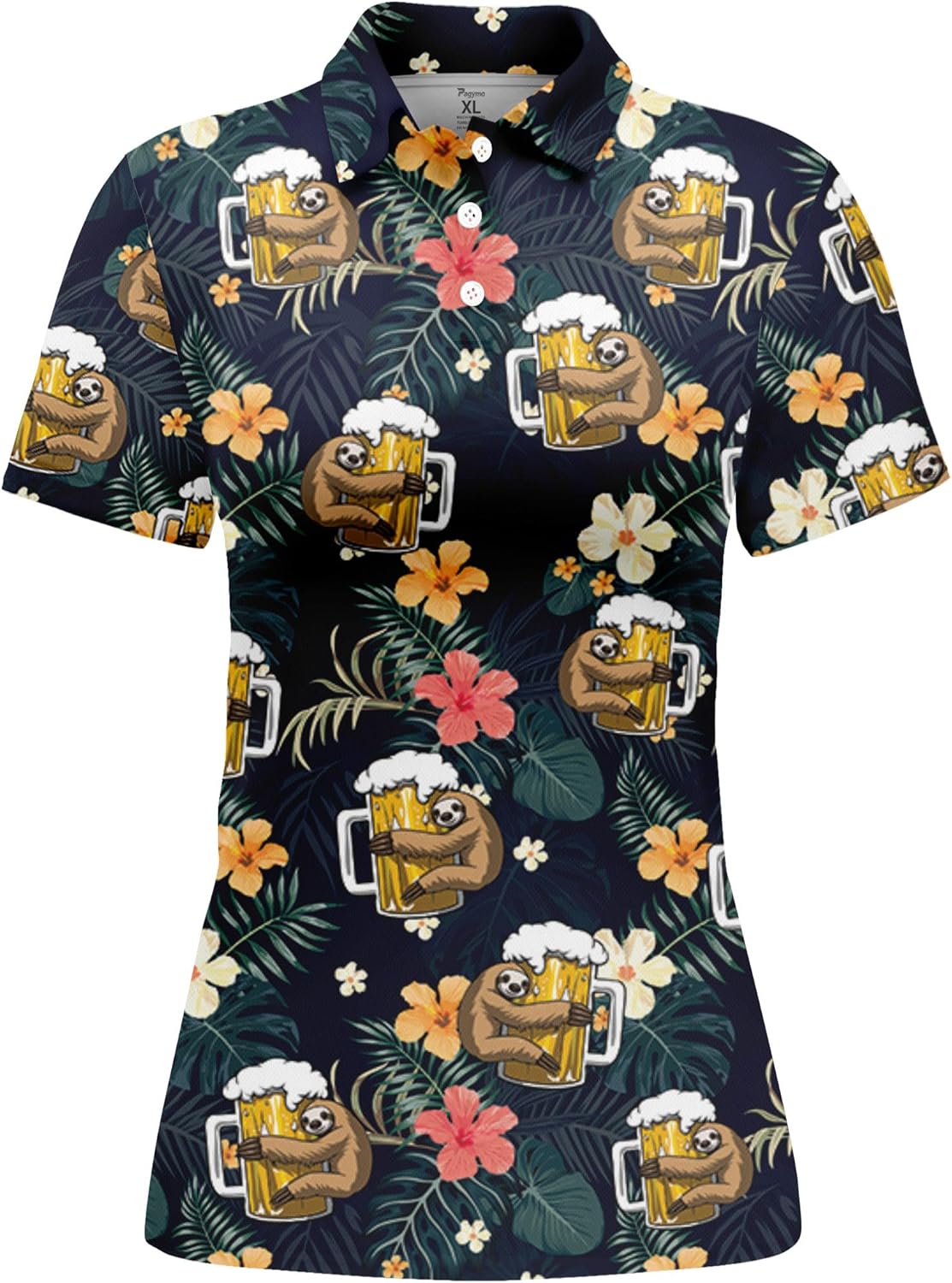 PAGYMO Funny Golf Shirts for Women Print Crazy Pattern Cute Novelty Short Sleeve Moisture Wicking Tennis Polo Shirt