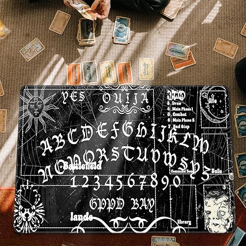 Miniatura 4 de Tapete de juego de cartas cosido para MTG Playmat, para juego de mesa de juego de cartas coleccionables con zonas y respaldo de goma antideslizante