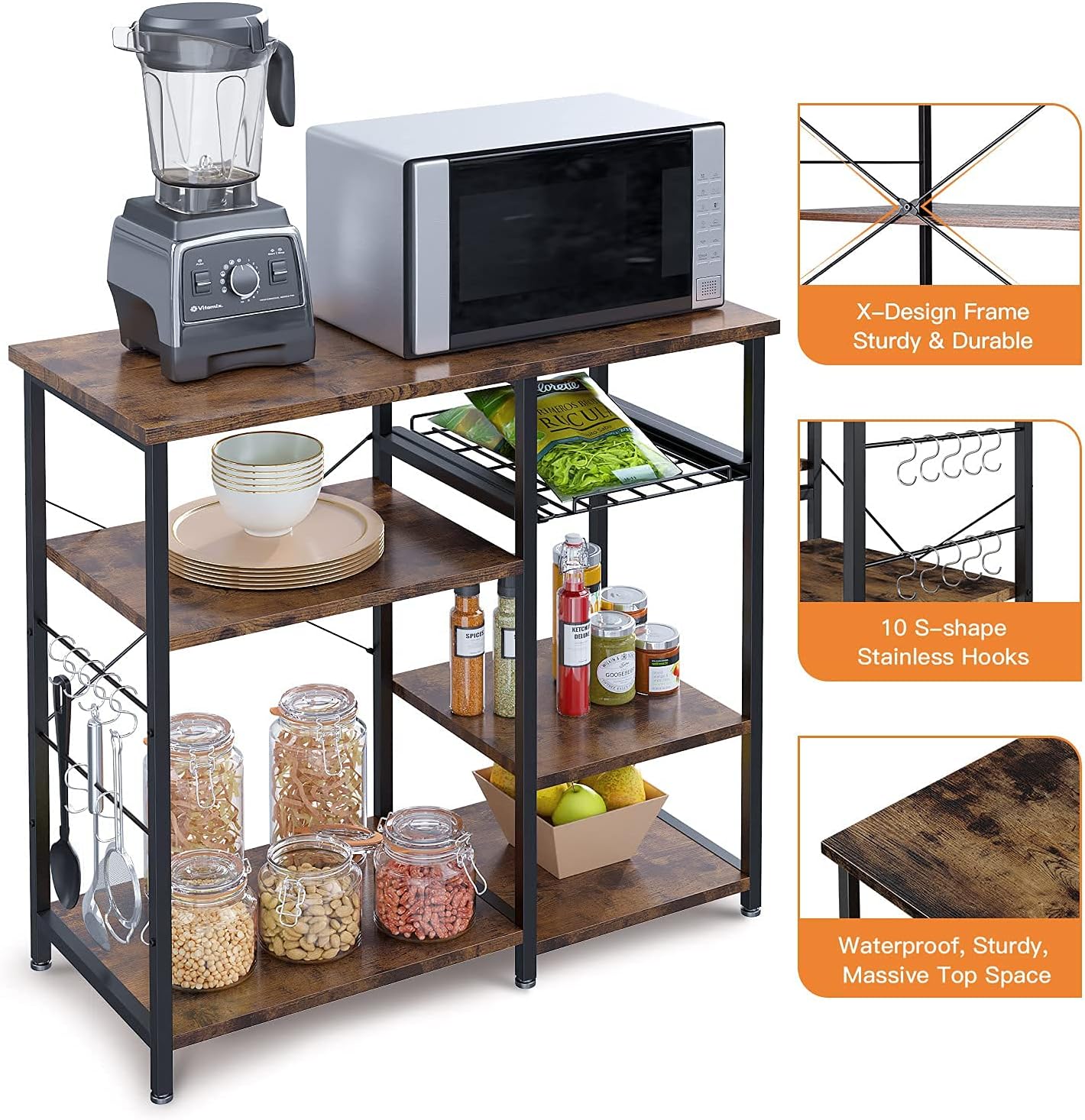 Ladder Shelf with Bakers Rack : Tools & Home Improvement