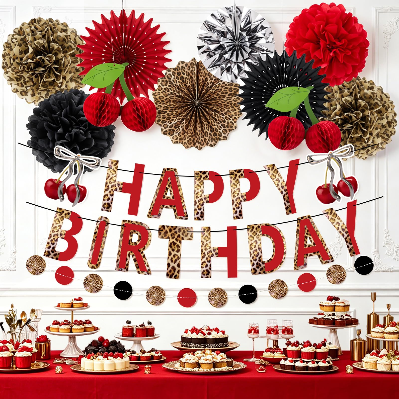 SUNBEAUTY 6er Set Papier Fächer Dekoration für Party Feier Hochzeit Geburtstag 21cm 31cm 42cm