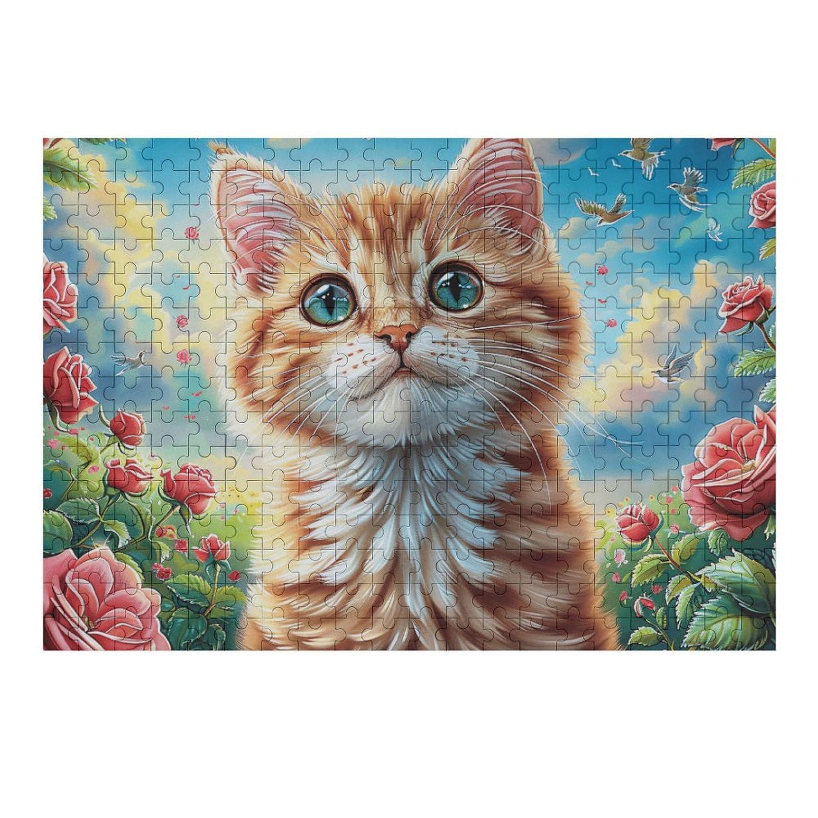 Cat 300 Piece Jigsaw Puzzle for All Ages Housewarming Party Activity Group Bonding Smooth Edges Home Decor Icebreaker 300 PCS