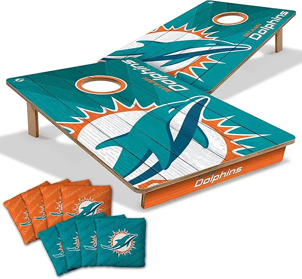YouTheFan NFL 2’ x 3’ Wood Cornhole Game with Logo Bags