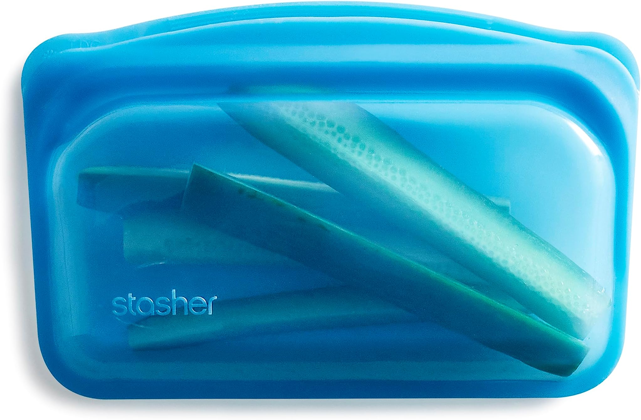 Stasher Snack Bag (Blueberry) Reusable Freezer Bags For Travel and